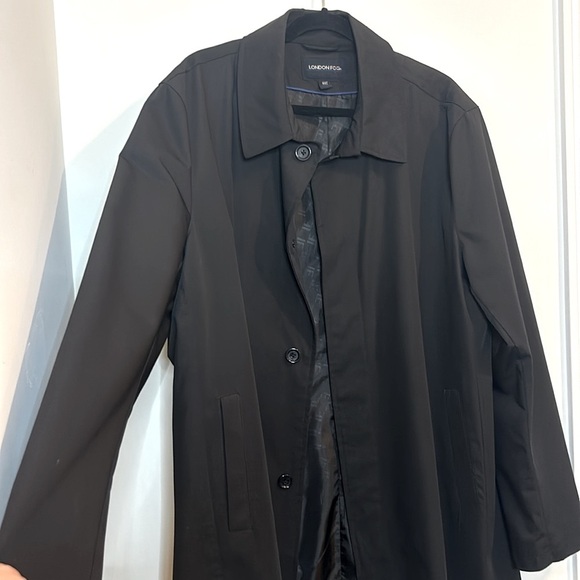 London Fog Single Breasted Black 3/4 Trench Coat Jacket Men’s Size  44T - Picture 11 of 14